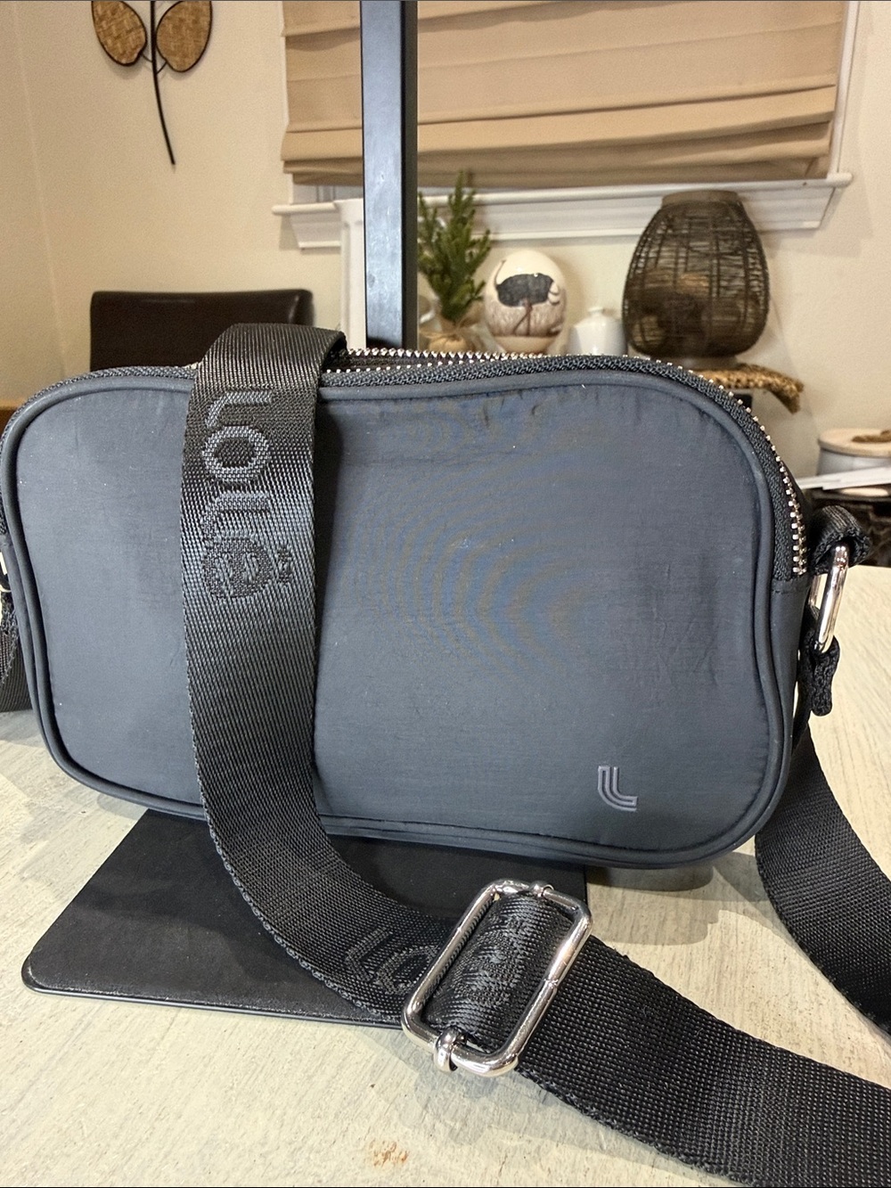 Lole Black Crossbody Messenger Bag with Branded Strap